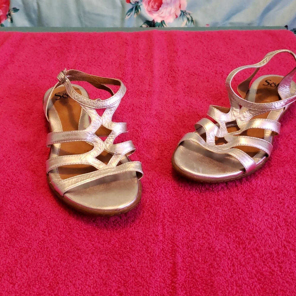 Soft silver sandals size 7